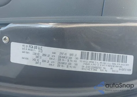 2019 Chrysler Pacifica Touring L Plus z USA, uszkodzony, nr VIN 2C4RC1EG3KR667972